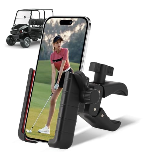 ZEMBSOYA Suporte de telefone anti-choque e antivibrações, suporte de telefone giratório de 360° para carrinho de golfe, bicicleta, bicicleta, carrinho, motociclo, adequado para a maioria dos