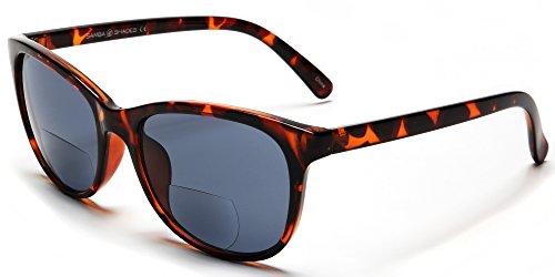 Samba Shades Bifocal Sun Readers Fashion Reading Sunglasses With Demi Brown Tortoise Shell, Grey Lens, 2.00 Magnification For Men And Women #TOP3