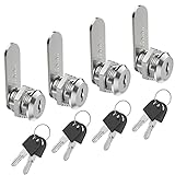 VOCIBO® Briefkastenschloss 4 Stück, 16mm Schrankschloss Mit 2 Kunststoff Griff Schlüssel, Möbelschloss, Spindschloss, Φ18mm Drawer Lock, Hebelschloss für Briefkästen,Schranktüren,Möbel Verwendet