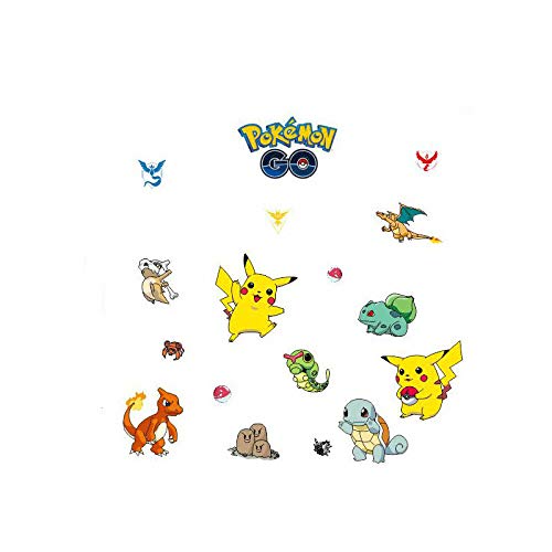 Autocollants Muraux Populaires De Dessin Animé Pokemon Animaux 70X70Cm, Décalcomanie En Vinyle De Chambre De Garçon Pour La Décoration Murale D'Armoire En Verre De Chambre D'Enfants Cover