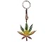 Pot Leaf Hemp 3D Figurine Keychain Multicolored MacramÃ© Metal Ring - Handmade Gifts Boho Car Keys Bag Accessories (Rasta)