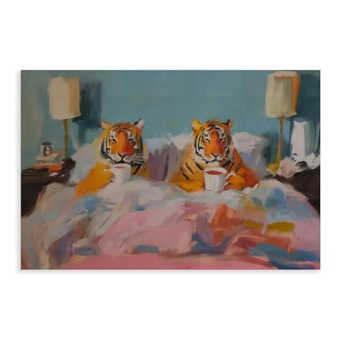 Toile couple de tigres : l'affiche romantique pour rompre la monotonie