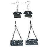 Healvian 2paires Boucles Oreilles Pendantes Radio-téléphone Rétro Créatives Accessoire...