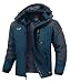 Rdruko Winterjacke Herren Skijacke Snowboardjacke mit Kapuze Denim Blau XXL