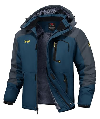 Veste de ski pour homme Rdruko avec capuche amovible manteau d'hiver softshell