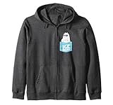 CN We Bare Bears Ice Bear Faux Pocket Zip Hoodie