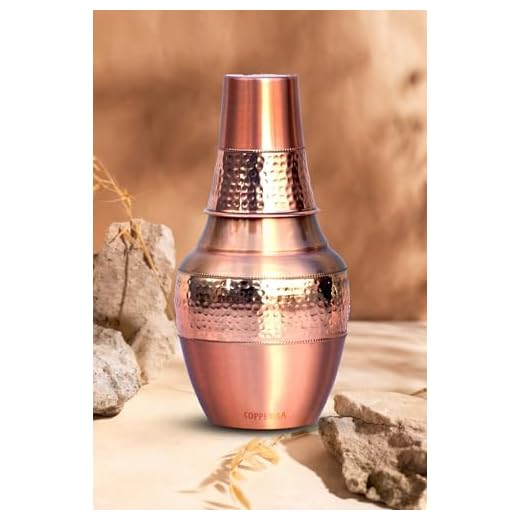 Copperika Venus Pot Jar Copper Water Bottle 1300ml with Copper Glass Original Heavy Build |BPA Free with Ayurvedic & Other HealthBenefits for Home & Office
