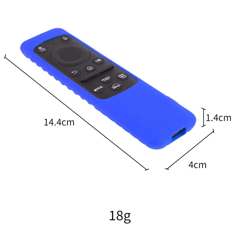 Image of Silicone TV Remote Cover Compatible with Samsung Smart TV Remote 2023 BN59-01432G BN59-01432A (Samsung Smart TV 2023 Model Solar Remote Cover - Style 3, Blue)