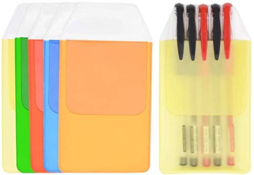LZYMSZ 10 Pcs Pocket Protector for School Hospital Office Shirts Lab Coats Pants Pocket Protector Supplies for Pen Leaks 5 Colors