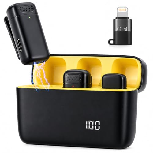 Image of mPix J16 Wireless Portable Lavalier Collar Mic with Noise Reduction Technology - Mini Clip-On Microphone for Android & iPhone with 48H Battery
