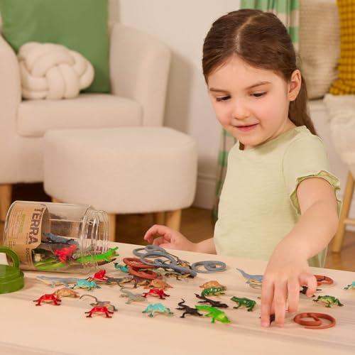 image for Terra by Battat – 60 Pieces Lizard Animal Tube – Realistic Plastic