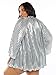 Savage X Fenty, Women's, Pleated Lamé Bed Jacket, Spaced Out Metallic Silver, XS/S