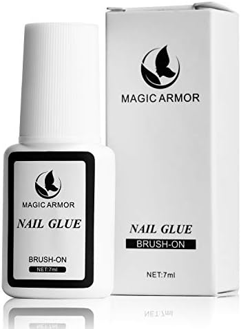 MAGIC ARMOR Super Strong Nail Glue for Acrylic Nails,Nail Tips and Press On Nails Brush on Nail Glue for Press On Nails Ultra Quick Long Lasting Acrylic Nail Glue for Broken Nails Fake Nail Glue Gel