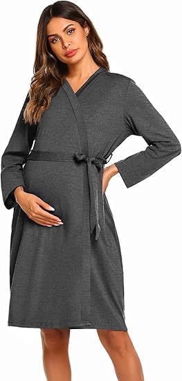 ELESOL Maternity Robe Labor Delivery Nursing Gown Hospital Breastfeeding Dress Bathrobes