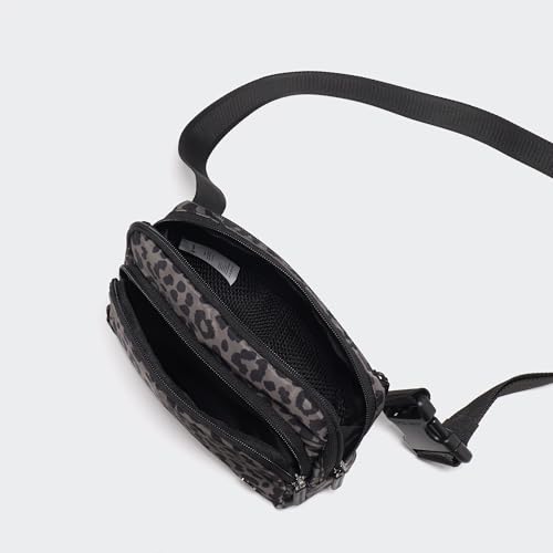Image of Pander Nylon Crossbody Belt Bag with Excess Strap Keepers, 6-Pocket Adjustable Sling Fanny Pack for Travel and Everyday Carry, Grey Leopard