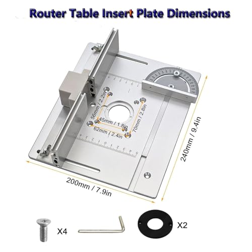 image for MIUPWULA Router Table Insert Plate,Aluminum Router Insert Plate Small 