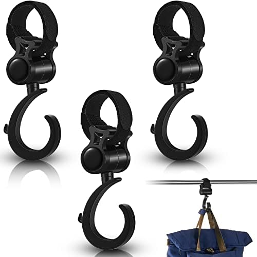 4 Pcs Walker Hooks 360° Rotation for Walker Rollator Wheelchair Stroller
