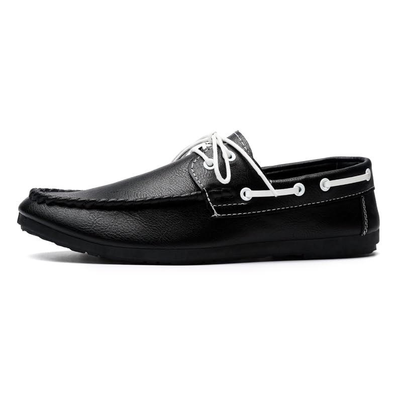 Men's Loafers Shoes PU Leather Lace Up Driving Style Loafer Anti-Slip Comfortable Resistant Party Slip On2