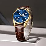 Klassische Lederuhren für Männer Analog Quartz Big Dial Luxus Armbanduhren Wasserdicht Luminous Day Date Reloj para Hombre – Bild 2