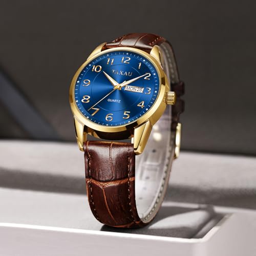 Klassische Lederuhren für Männer Analog Quartz Big Dial Luxus Armbanduhren Wasserdicht Luminous Day Date Reloj para Hombre – Bild 3