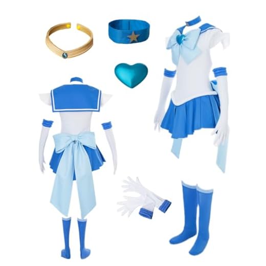 TYRHDJZQ Disfraz de anime para mujer, color azul lago, disfraz de Halloween (talla XL))