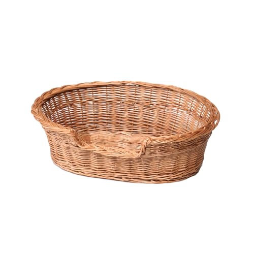 e-wicker24 Panier en Osier, Corbeille, Niche en Osier Naturel (100 cm, Naturel sans Coussin)
