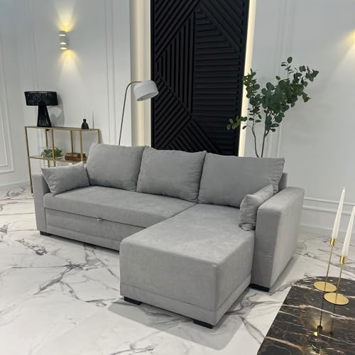 BUDWING Leah Sofá Cama Esquinero 4 Plazas - Chaise Longue Reversi...