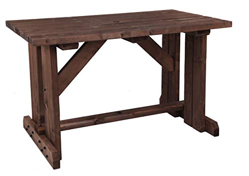 MC TIMBER PRODUCTS LTD 5ft Garden Table in Rustic Brown Stain - Garden Furniture - BBQ Table - Dining Table