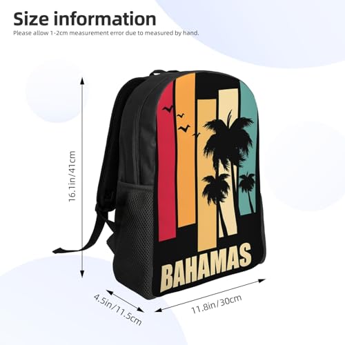 Bahamas Palm tree Flag Backpack Simple Leisure Travel Backpack Outgoing Daypack 16 inch3