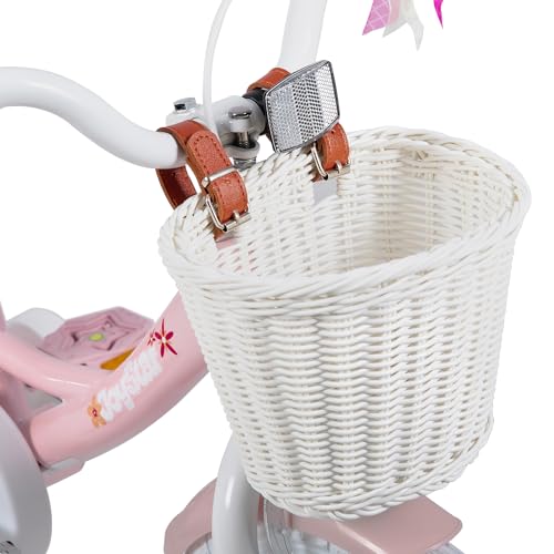 JOYSTAR Unicorn 18 Inch Girls Bike for Ages 5-8 Years Old Kids Bike with Doll Bike Seat 18 in Princess Bicycle with Training Wheels Basket Streamer Children Bicycle Pink by JOYSTAR - Image 7