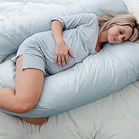 Australian Made Pregnancy/Maternity/Nursing Pillow Body Feeding Support (Pillowcase Included) (Sky)