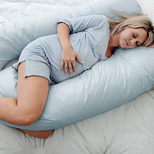 Australian Made Pregnancy/Maternity/Nursing Pillow Body Feeding Support (Pillowcase Included) (Sky)