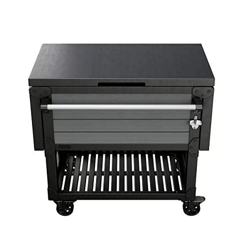 Keter 85 Litre (90 Us Quart) Patio Cooler And Beverage Cart, Black - 5