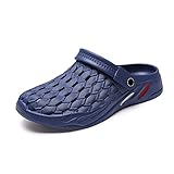 TUOBUQU Mens Summer Garden Clogs Outdoor Beach Shower Sandals Navy 43