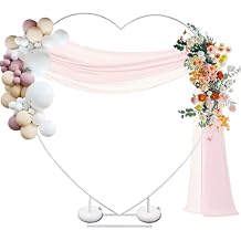 7FT Metal Heart Arch Heart Shaped Backdrop Stand Wedding Arch for Proposal Ceremony Valentines Day Birthday Party Baby Shower Banquet Photo Decoration White