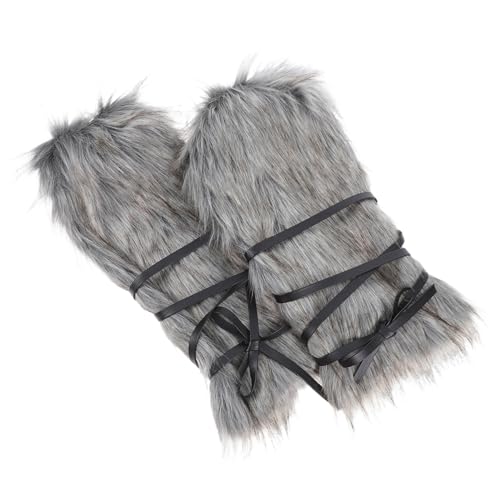 NIYANGLE - NIYANGLE 2 Pièces Jambières Viking pour Homme Chauffe Jambes Moelleux et Confortables Accessoires Cosplay Médiéval Hiver Style Vintage Pour et Carnaval