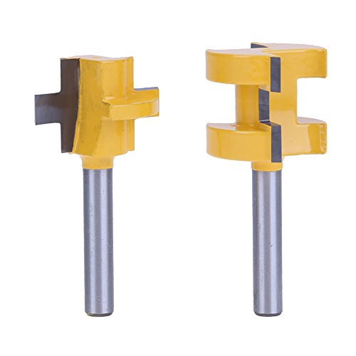 Migiwata Carbide-tipped Tongue and Groove Joinery Router Bit Set of 2pcs with 1/4 Straight Shank to Cut 1/4 High and 1/4 Deep Tongue and Groove for Making Cabinetry Joints in Woodworking - Thumbnail 3