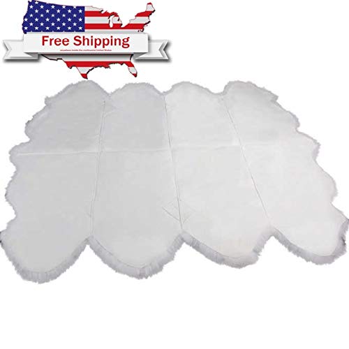 WaySoft New Zealand Sheepskin Area Rug â Genuine Fluffy Wool, Multiple Sizes, Bedroom or Living Room Decor(6ft x 7ft,Ivory) - Image 3