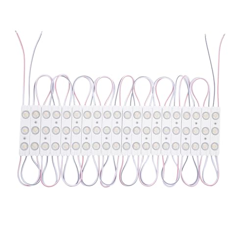 LEDKIA LIGHTING Modulo LED 20 Pezzi 24W IP65 24V DC per Insegne Pubblicitarie 2.5m 3000K Bianco Caldo