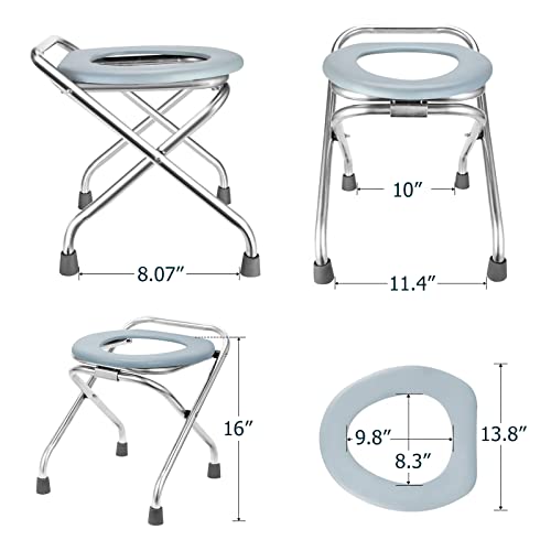 Blika Portable Toilet For Camping, 400Lbs Weight Capacity Portable Camping Toilet, Folding Toilet, Stainless Steel Portable Toilet Seat, Portable Toilet Travel Toilet Car Toilet #TOP4