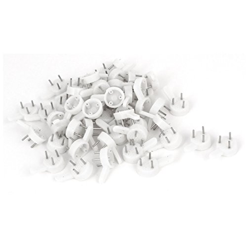 Image of uxcell Photo Frame Plastic Wall Hook Seamless Nail White 25mmx14.5mm 50pcs