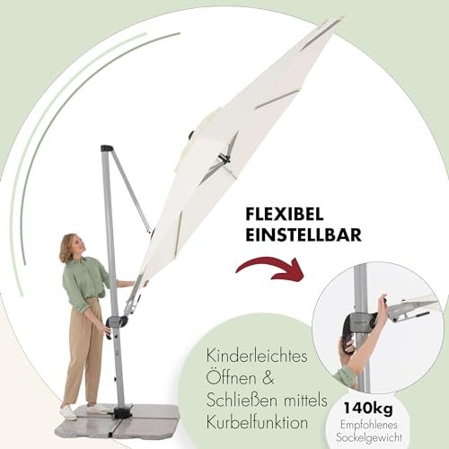 Doppler Ampelschirm SP-AZ 330 cm für Garten und Terrasse