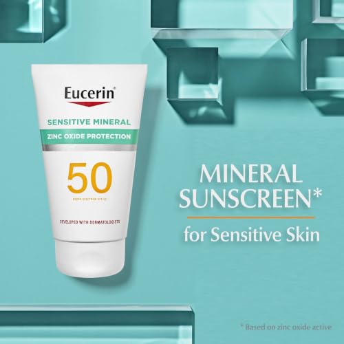 Eucerin Sun Sensitive Mineral Sunscreen Lotion, Face, Body, SPF 50, 4 FL OZ | Hypoallergenic Sunscreen for Sensitive Skin, Broad Spectrum SPF 50, Zinc Oxide Protection, Oxybenzone and Octinoxate Free - image 4