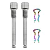 E-outstanding 2 Sets Titanium Bicycle Oil Disc Threaded Plugs Steel Circlip Screws Plugs Brake Clamps Disc Brake Caliper Bolts Bicycle Disc Brake Caliper Bolts Screws For Mountain Bike