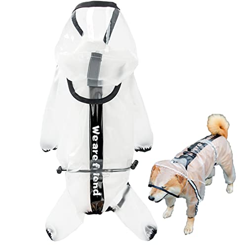 Transparent imperméable pour chien veste légère à capuche ajustable