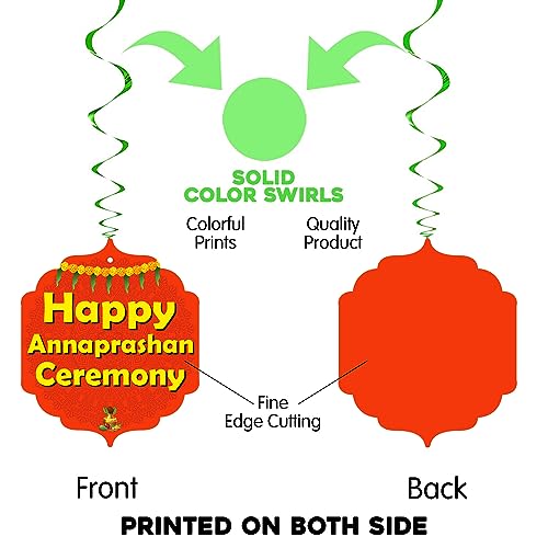 Image of Party Propz Shubh Annaprashan Decoration Items Swirls - 12Pc Annaprasana Decoration Items, Rice Ceremony Swirls and Cutouts, Rice Ceremony Decorations Items(Cardstock)