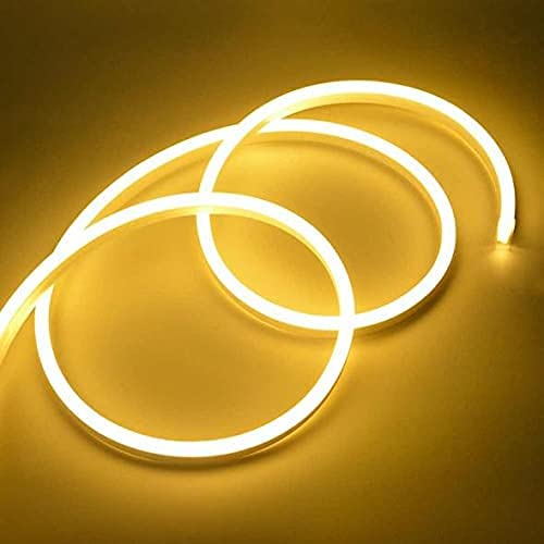 Image of Led Strip RSCT Neon Rope Light Silicon DC Light (5 Meter /16.4 Feet) or Indoor and Outdoor Flexible Waterproof Decorative Light with 12v DC Adapter Include - Warm White