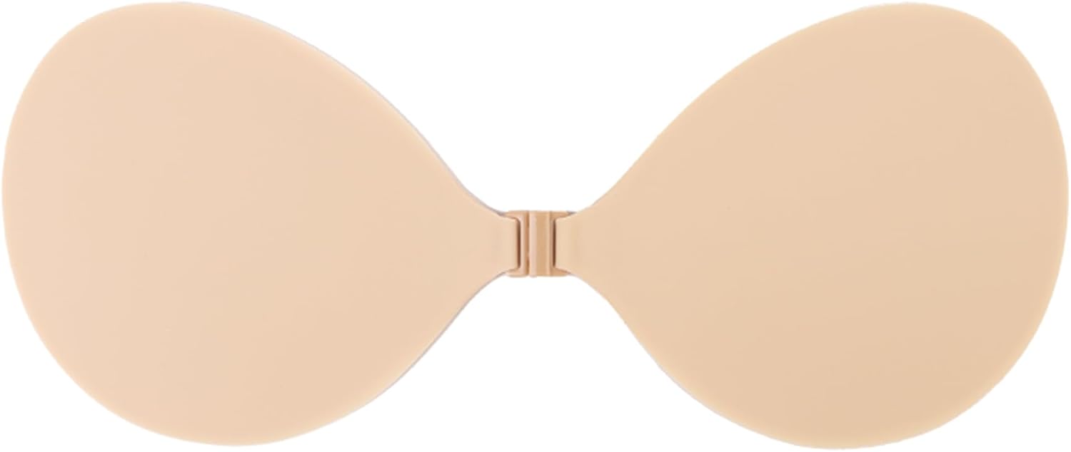 Viviena Adhesive Strapless Bras – Invisible Push Up Sticky Bra, Reusable Silicone Backless Bra with Front Clasp for Dresses