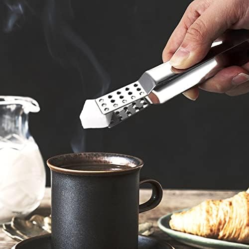 4-Pack Stainless Steel Tea Bag Squeezer, Tea Bag Tong Strainer, Long Handle Tea Bag Grabber, Solid and Strainer Parts for Tea Bags, Ice Cubes and Sugar Cubes