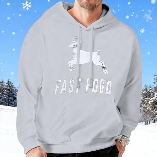 Sudadera con capucha para hombre estilo americano blanco L de invierno 2